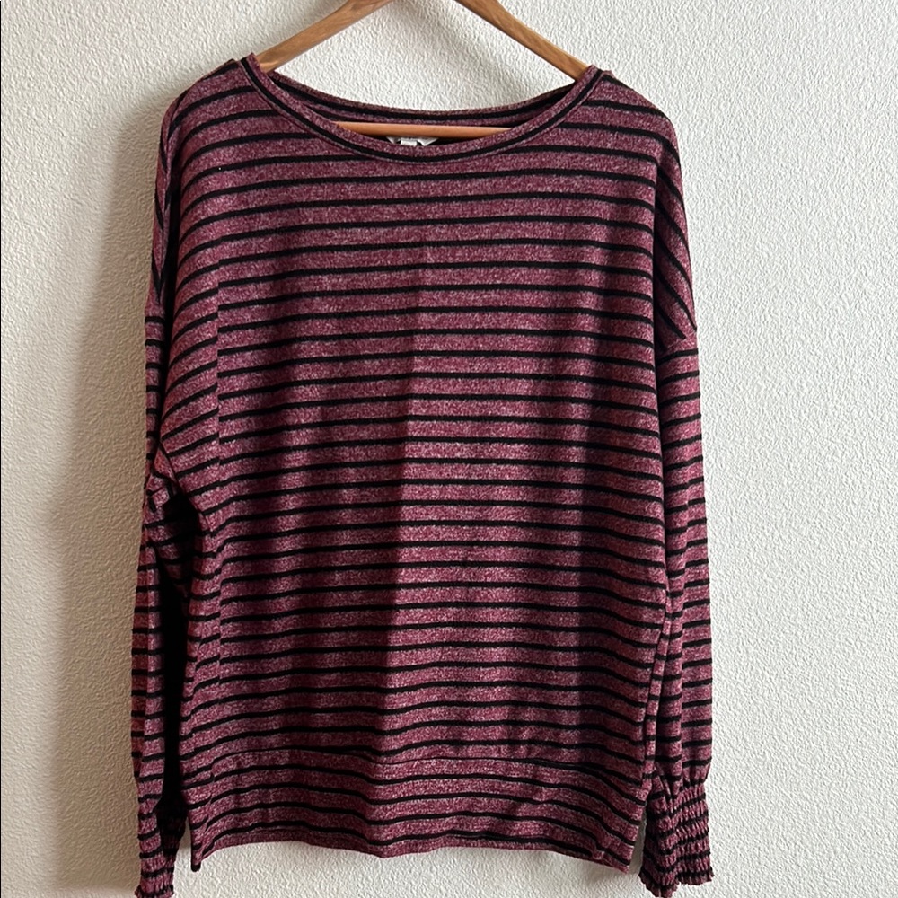 Striped Burgundy and Black Sweater